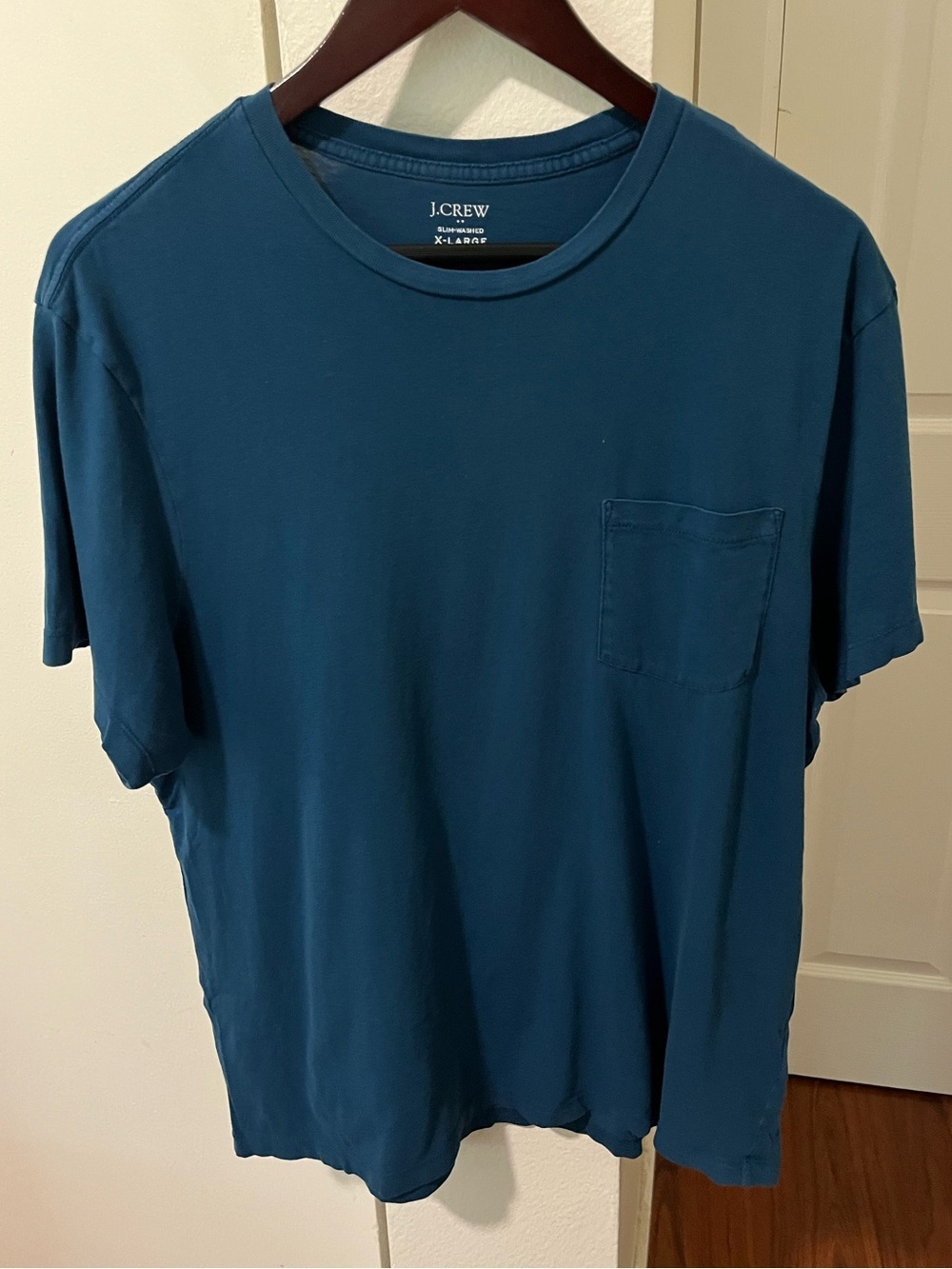 J. Crew Men's Deep Teal Short-Sleeve Slim Washed Pocket Tee